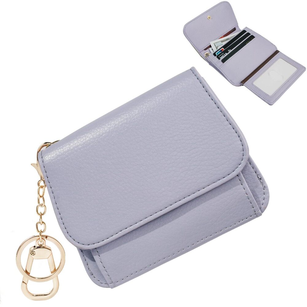 1177 Small RFID Wallet ,Slim Wallet with Keychain Tri-Fold Credit Card